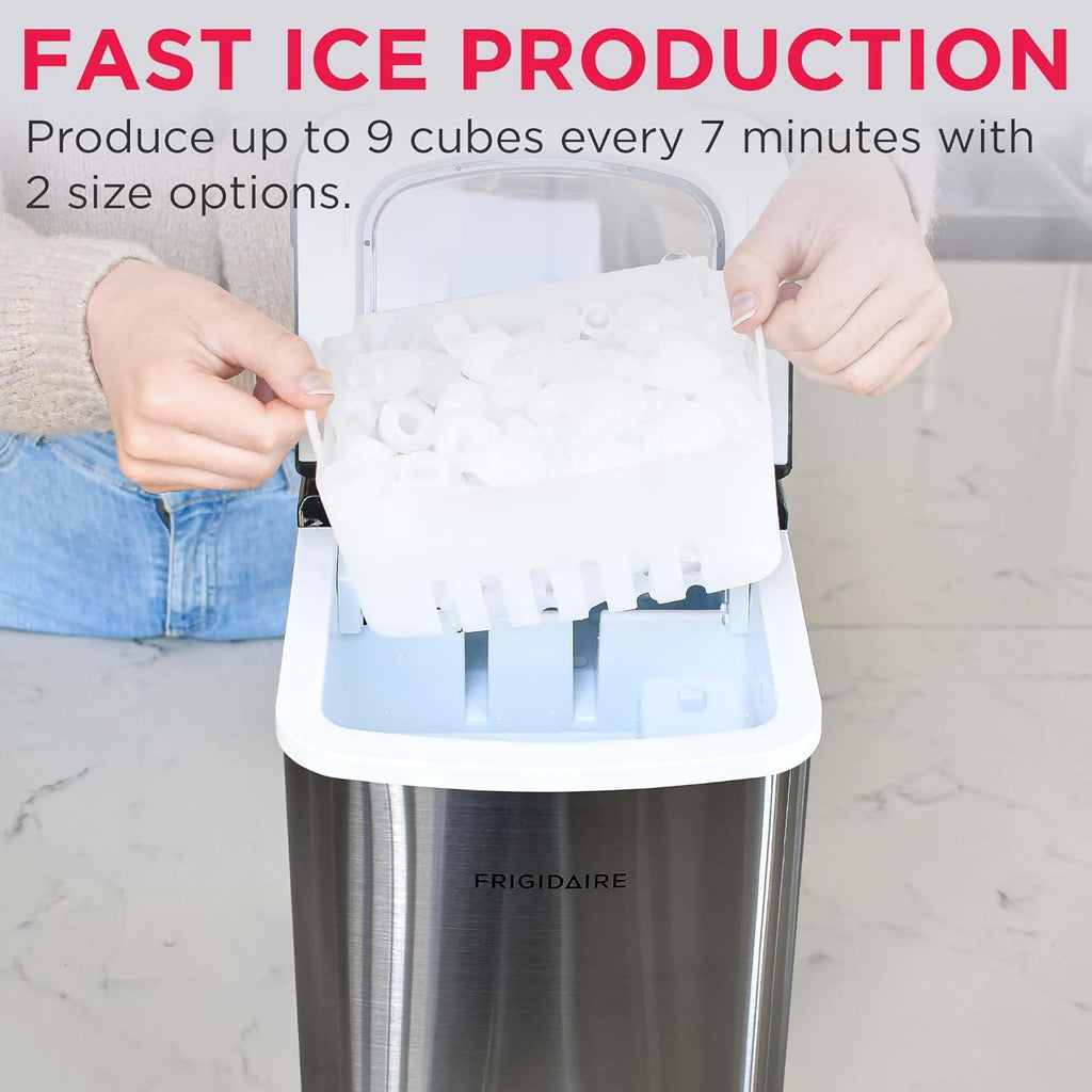 Frigidaire, 26 lb per Day, Countertop Bullet Ice Maker, Stainless Steel Jansha Store