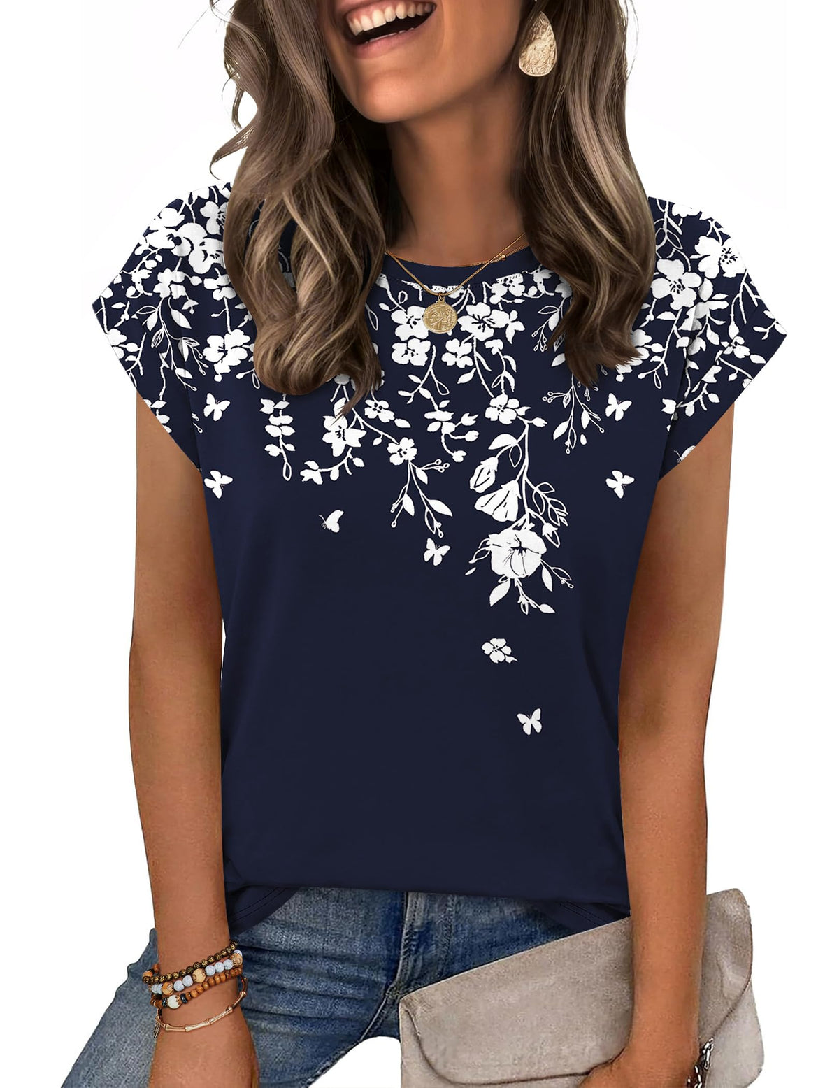 Zeagoo Womens Tops Summer Casual Cap Sleeve Tshirts Shirts Business Blouses Jansha Store
