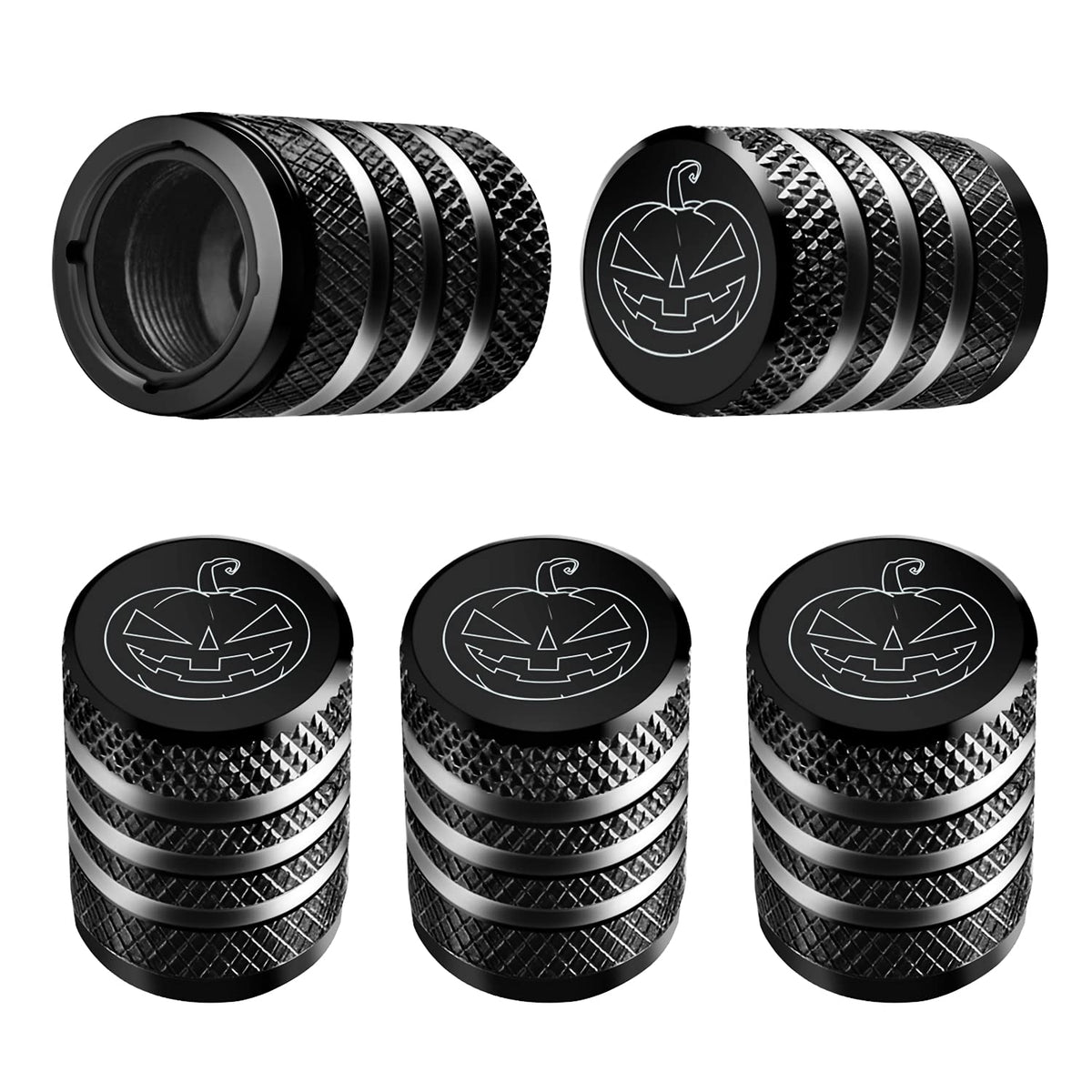 DECURCAR Tire Valve Stem Caps 5 Pack American Flag - Black Jansha Store