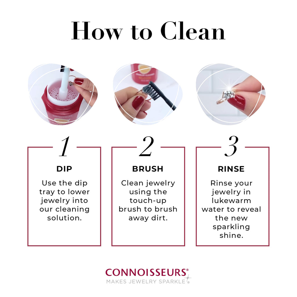 CONNOISSEURS Premium Edition Jewelry Cleaner, Value Size 9.6oz - Pick from Fine, Silver or Delicate Jewelry Cleaner Jansha Store