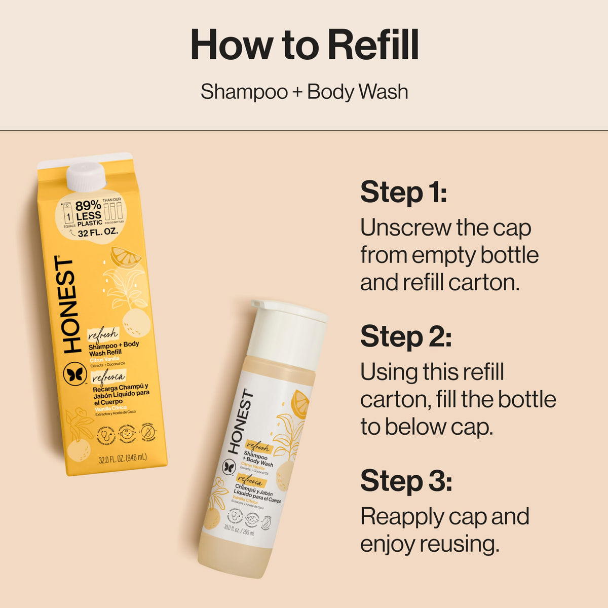 The Honest Company Shampoo & Body Wash, Tear-Free, Fragrance-Free, 10 fl oz Jansha Store