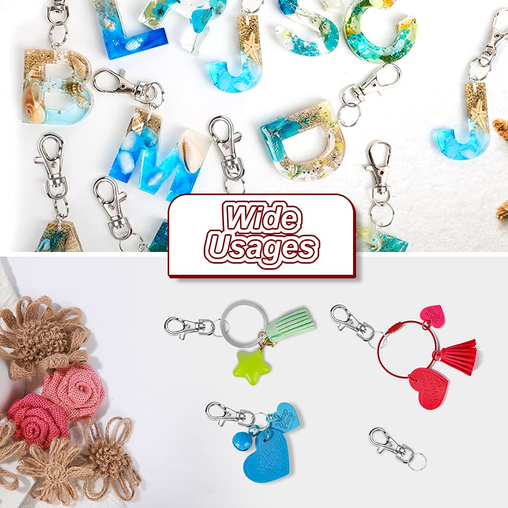 LEOBRO 70PCS Lobster Claw Clasps and Key Rings, 35PCS Keychains Clips and 35PCS Key Chain Ring, Keychain Making kit for Key Chain, Jewelry Making, Art Crafts, Silver Jansha Store