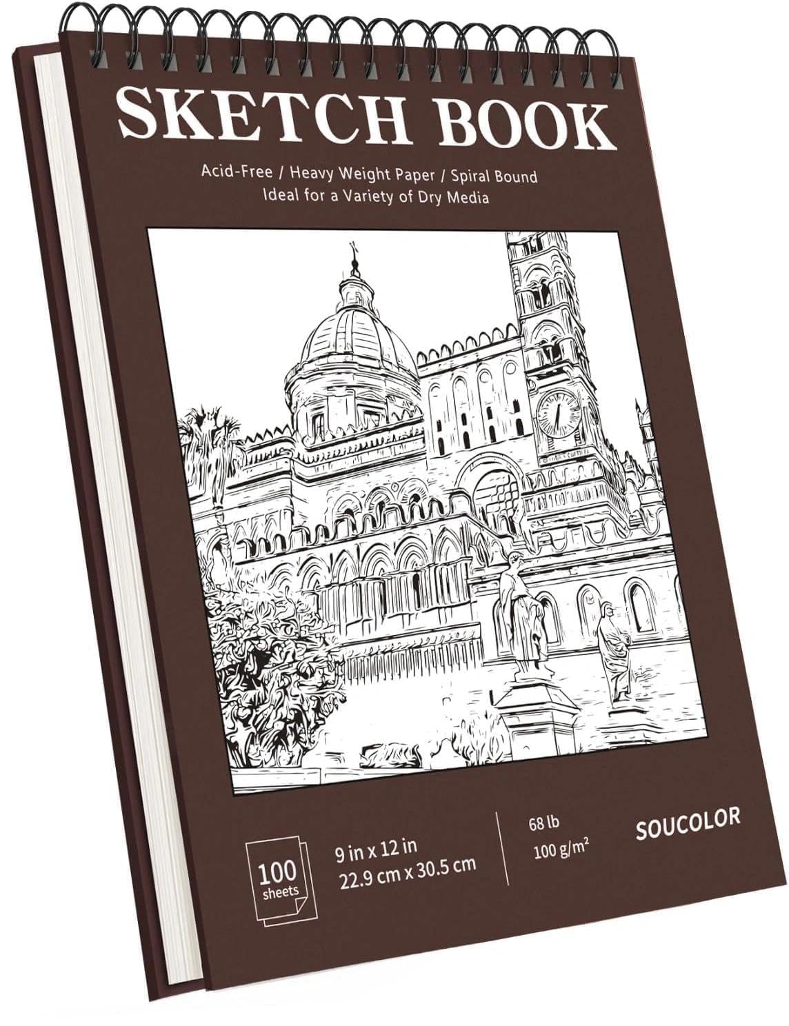 Soucolor Sketch Book 9" x 12", 100 Sheets Kids Art Sketchbook Drawing Pad Jansha Store