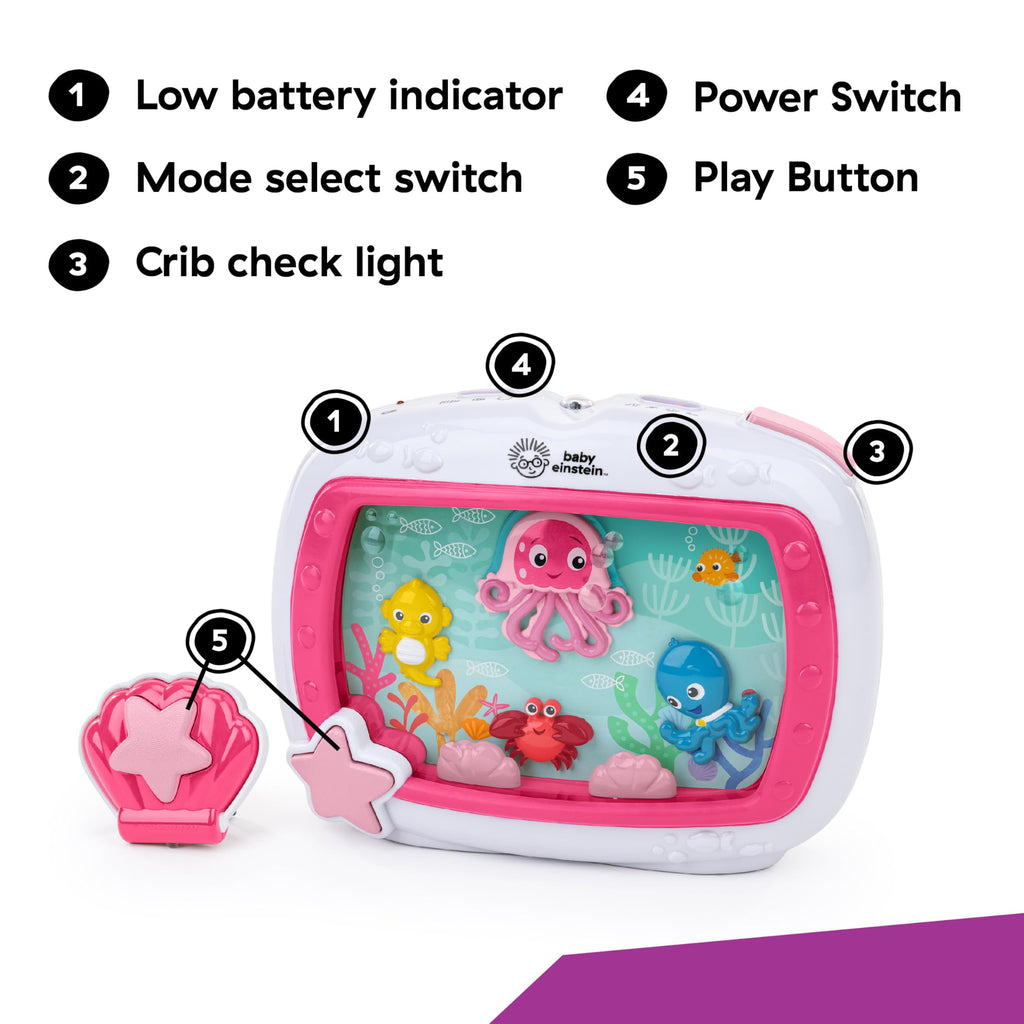 Baby Einstein Sea Dreams Soother Musical Crib Toy and Sound Machine, Newborn and up Jansha Store
