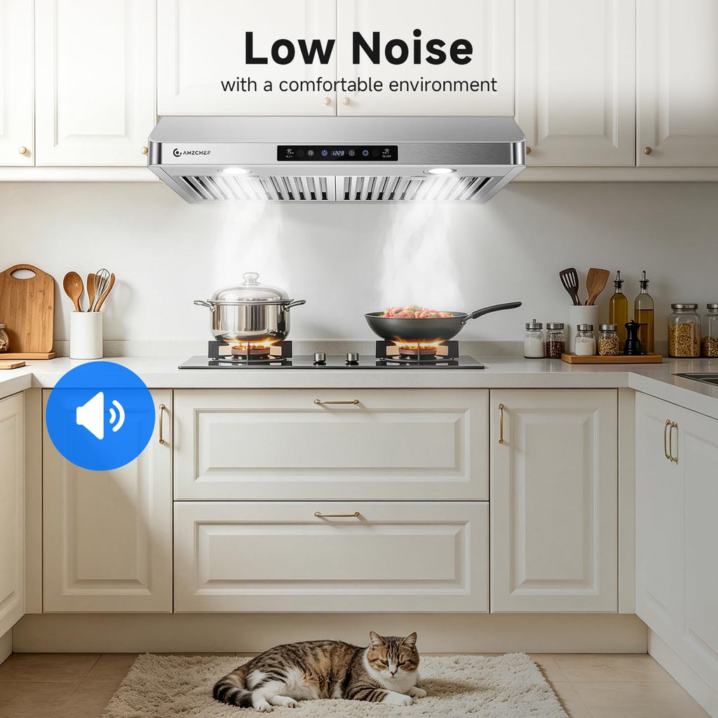 AMZCHEF 30" Under Cabinet Range Hood, 750CFM Stainless Steel Vent Hood Jansha Store
