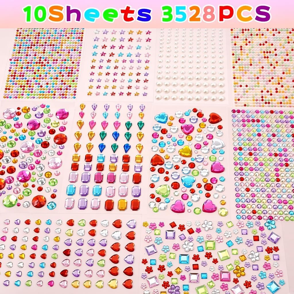 Stocking Stuffers,3528PCS Gem Stickers,Scrapbook Supplies Rhinestones Craft Jansha Store