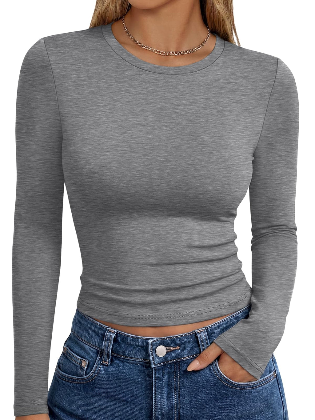 Trendy Queen Womens Long Sleeve T Shirts Fall Fashion Basic Y2K Tops 2026 Jansha Store