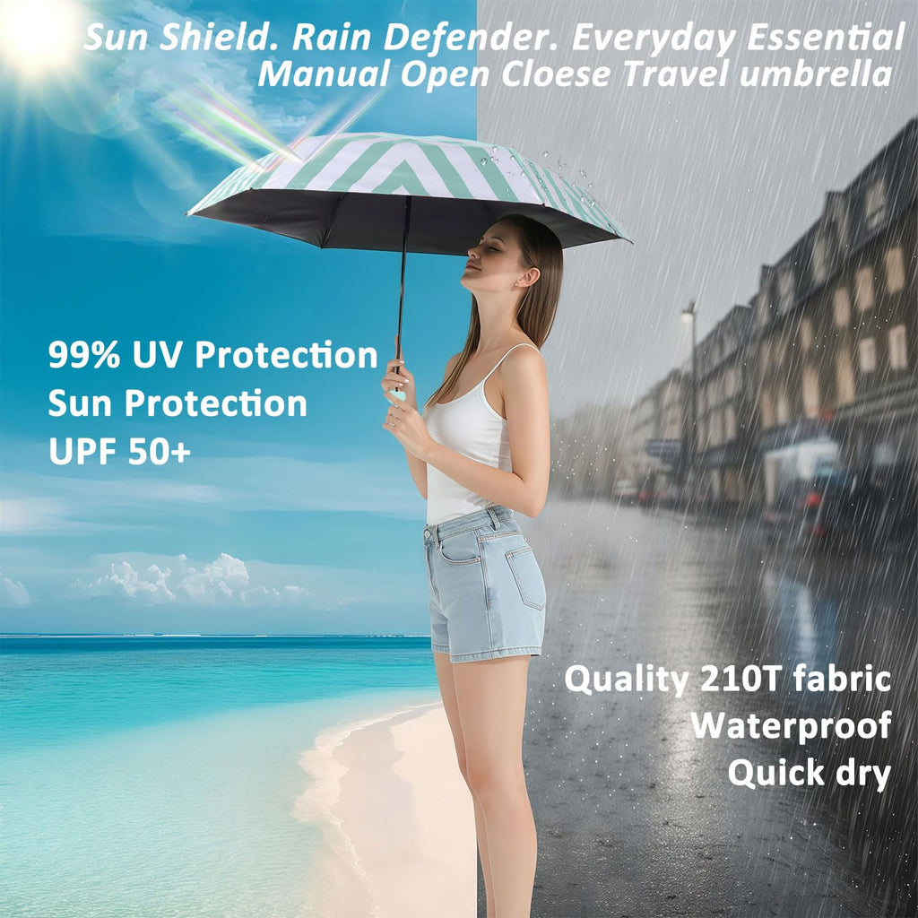 BAODINI Mini Travel Umbrella with UV Sun Protection, Compact Pocket-Size Jansha Store