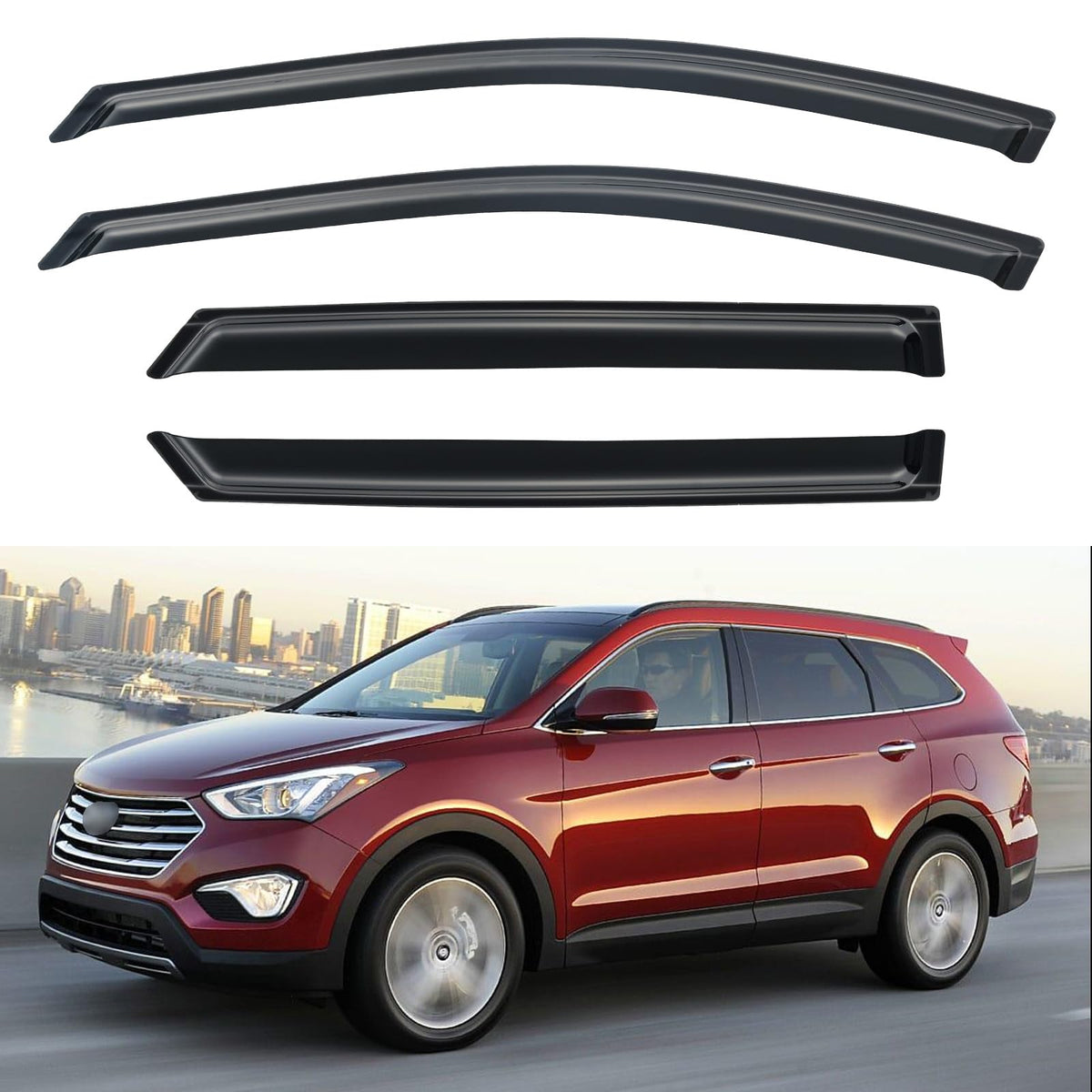 Window Visors Rain Guards for 2015-2026 Ford F150 Crew/SuperCrew Cab Jansha Store