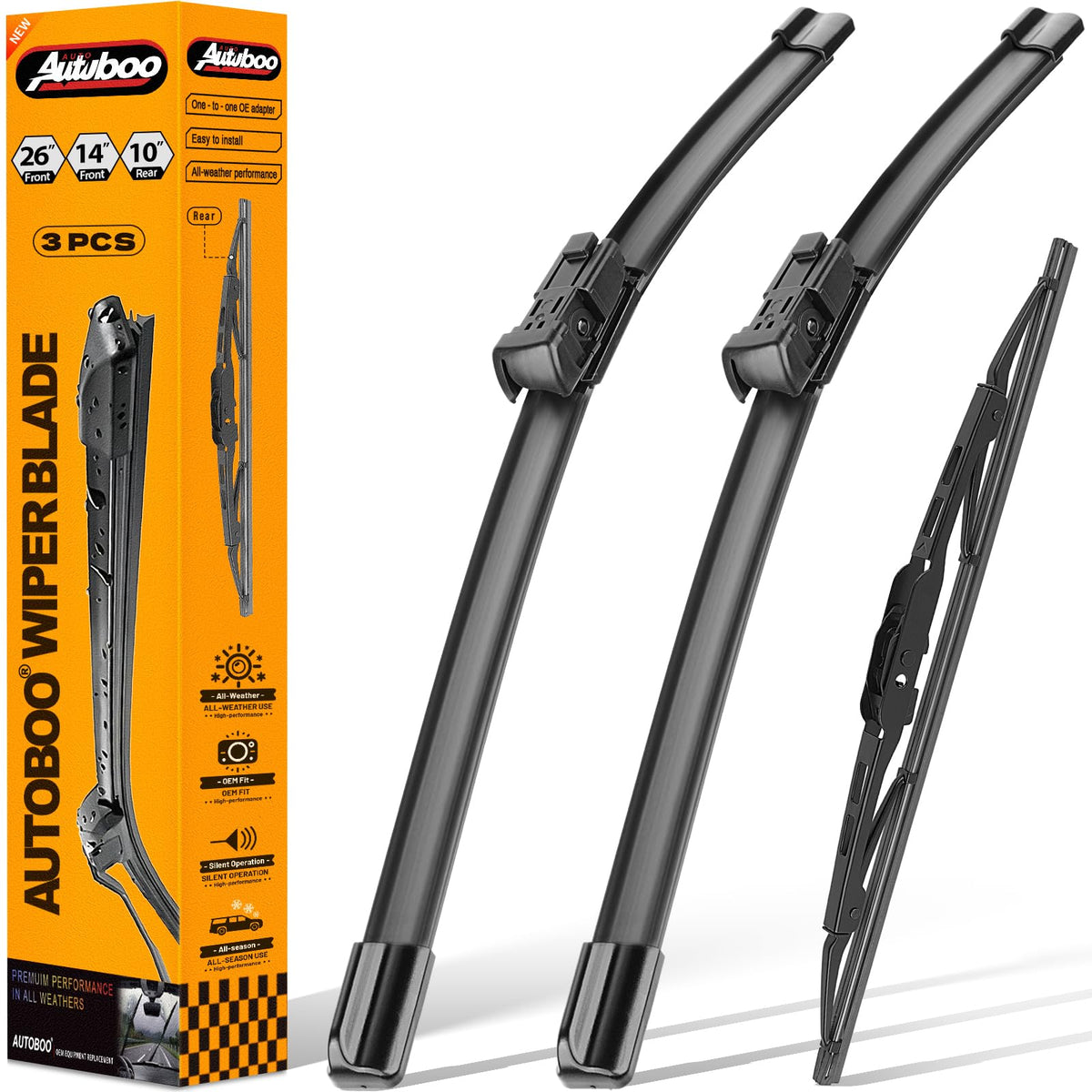 AUTOBOO Windshield Wiper Blade Replacement for Toyota RAV4 Mazda 5 Jansha Store