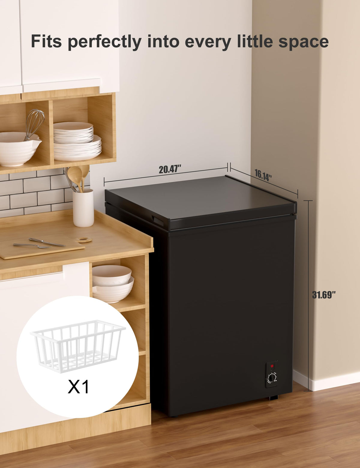 7.0 Cu Ft Chest Freezer - Energy Saving Quiet Top Open Door Mini Freezer Adjustable 6 Thermostat - Compact Small Deep Freezer w/Removable Basket and Defrost Water Drain for Home/Apartment/Garage Jansha Store