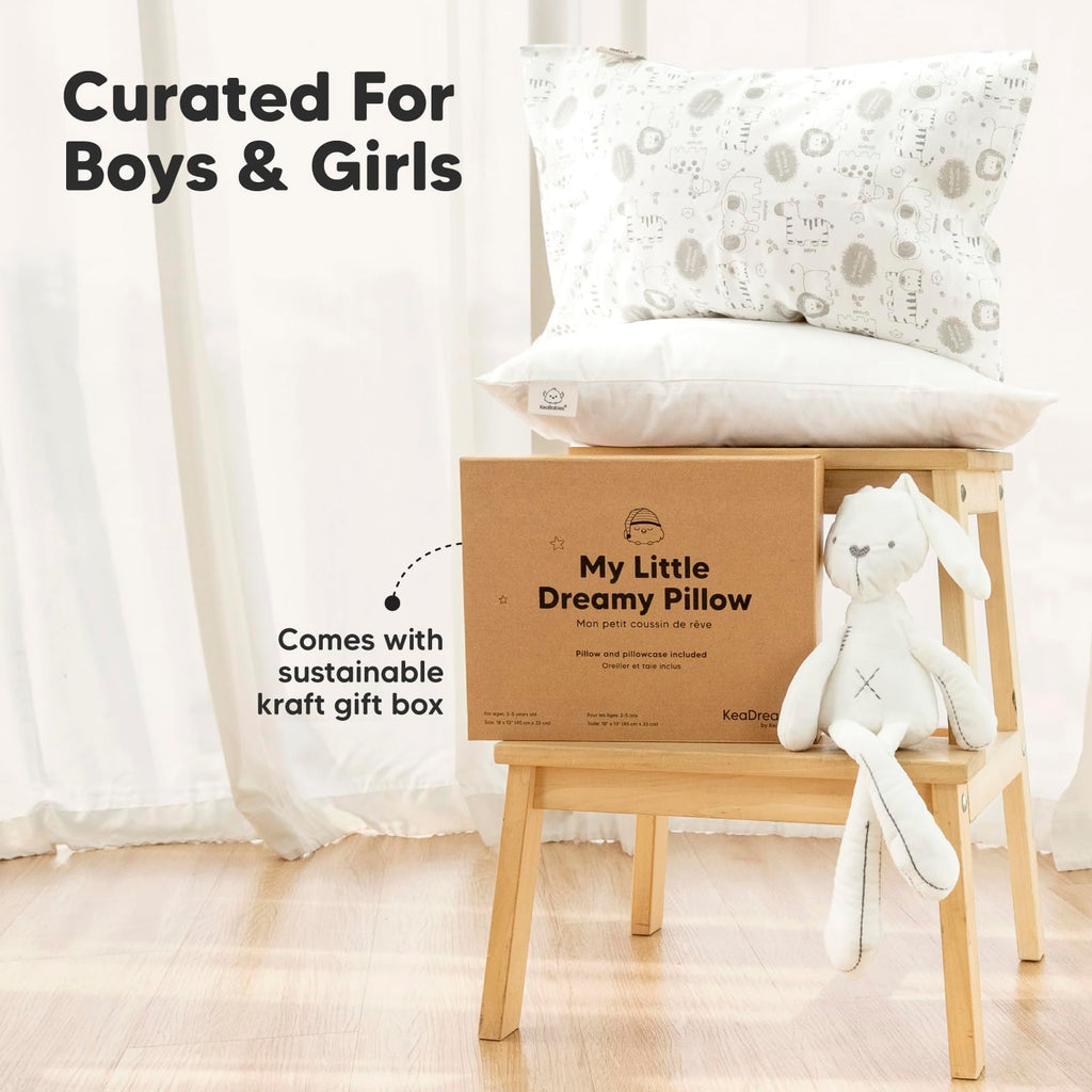 Toddler Pillow with Pillowcase, 13x18 My Little Dreamy Pillow (Flora Vale) Jansha Store