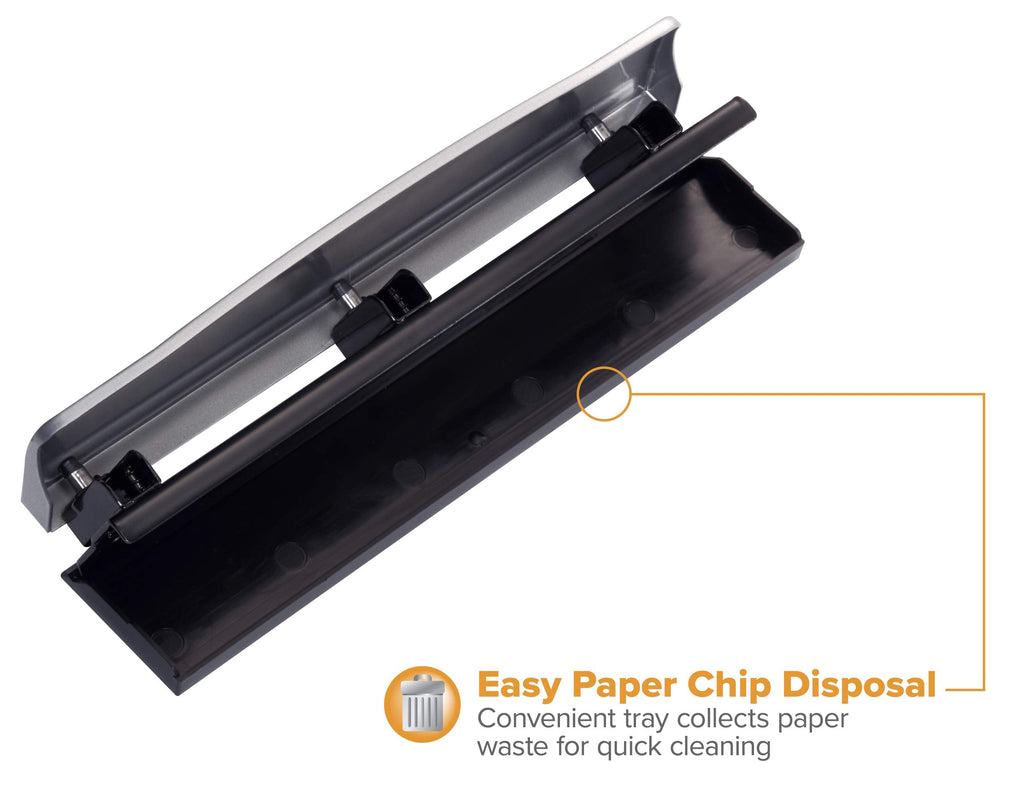 Bostitch Office 3 Hole Punch, Metal, 12 Sheet Capacity, Rubber Base, Silver Jansha Store