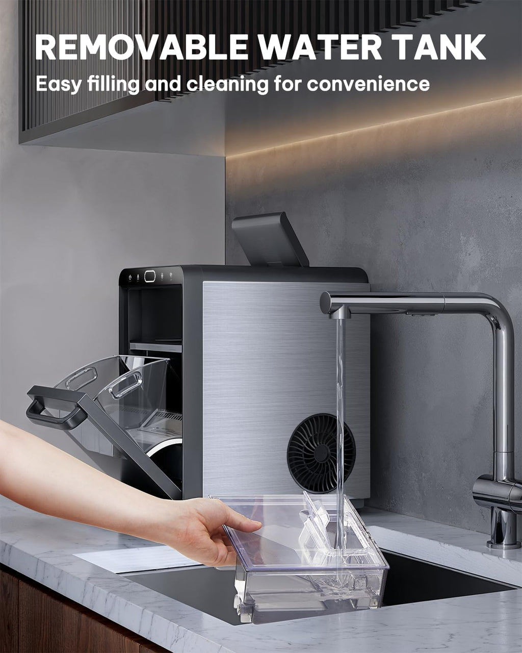 Silonn Ice Maker Countertop, 9 Cubes Ready in 6 Mins, 26lbs in 24Hrs, Self-Cleaning Ice Machine with Ice Scoop and Basket, 2 Sizes of Bullet Ice for Home Kitchen Office Bar Party Jansha Store