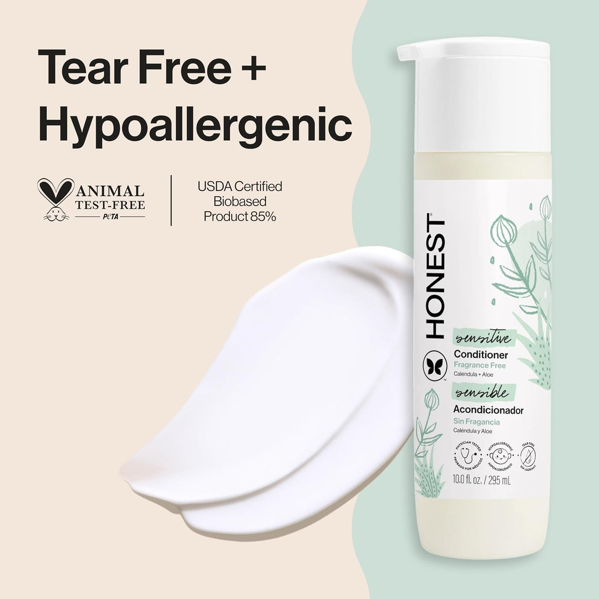 The Honest Company Conditioner, Hypoallergenic, Fragrance-Free, 10 fl oz Jansha Store