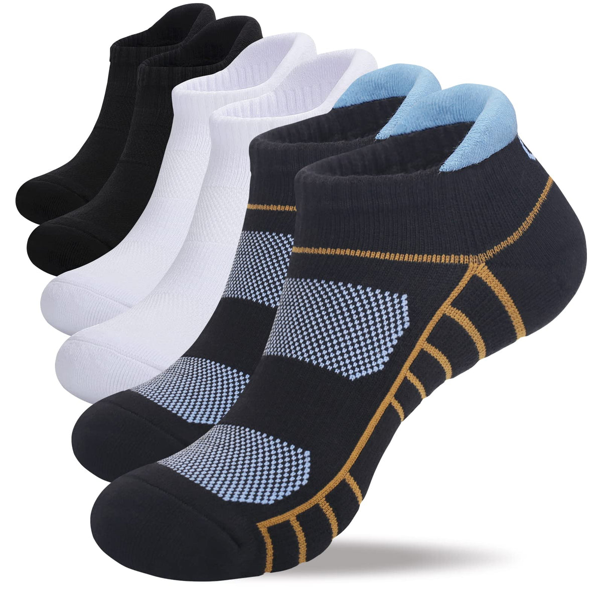 Lapulas Athletic Running Ankle Socks, Low Cut Cushioned Anti-Blister Tab Sports Socks Men Women 6Pairs Jansha Store