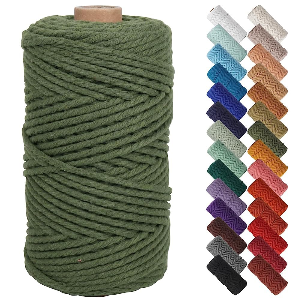 NOANTA Baby Blue Macrame Cord 3mm x 109yards, Cotton Rope Macrame Yarn Jansha Store