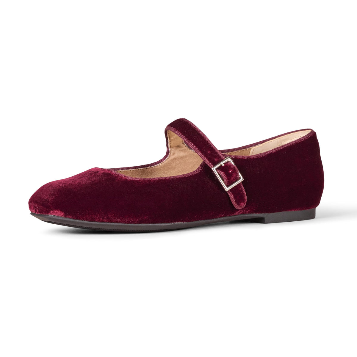Amazon Essentials Women's Square-Toe Mary Jane Ballet Flat with Adjustable Metal Buckle Strap, Non-Slip Low Heel, Cushioned Jansha Store