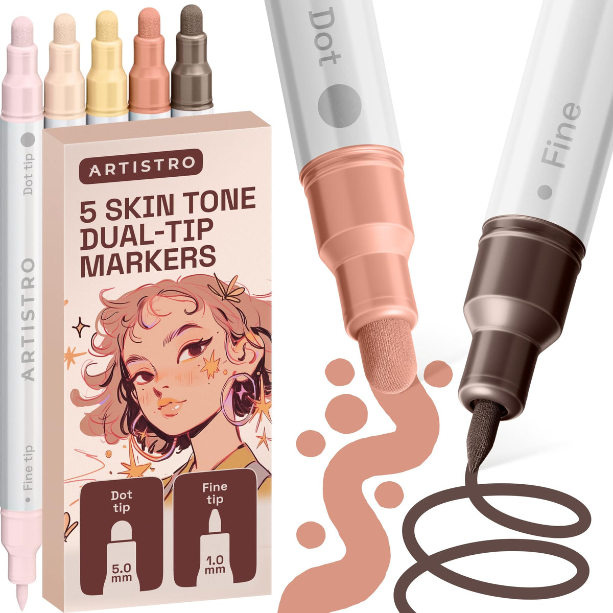 ARTISTRO 36 Multicolor Dual-Tip Acrylic Paint Marker Pens Jansha Store