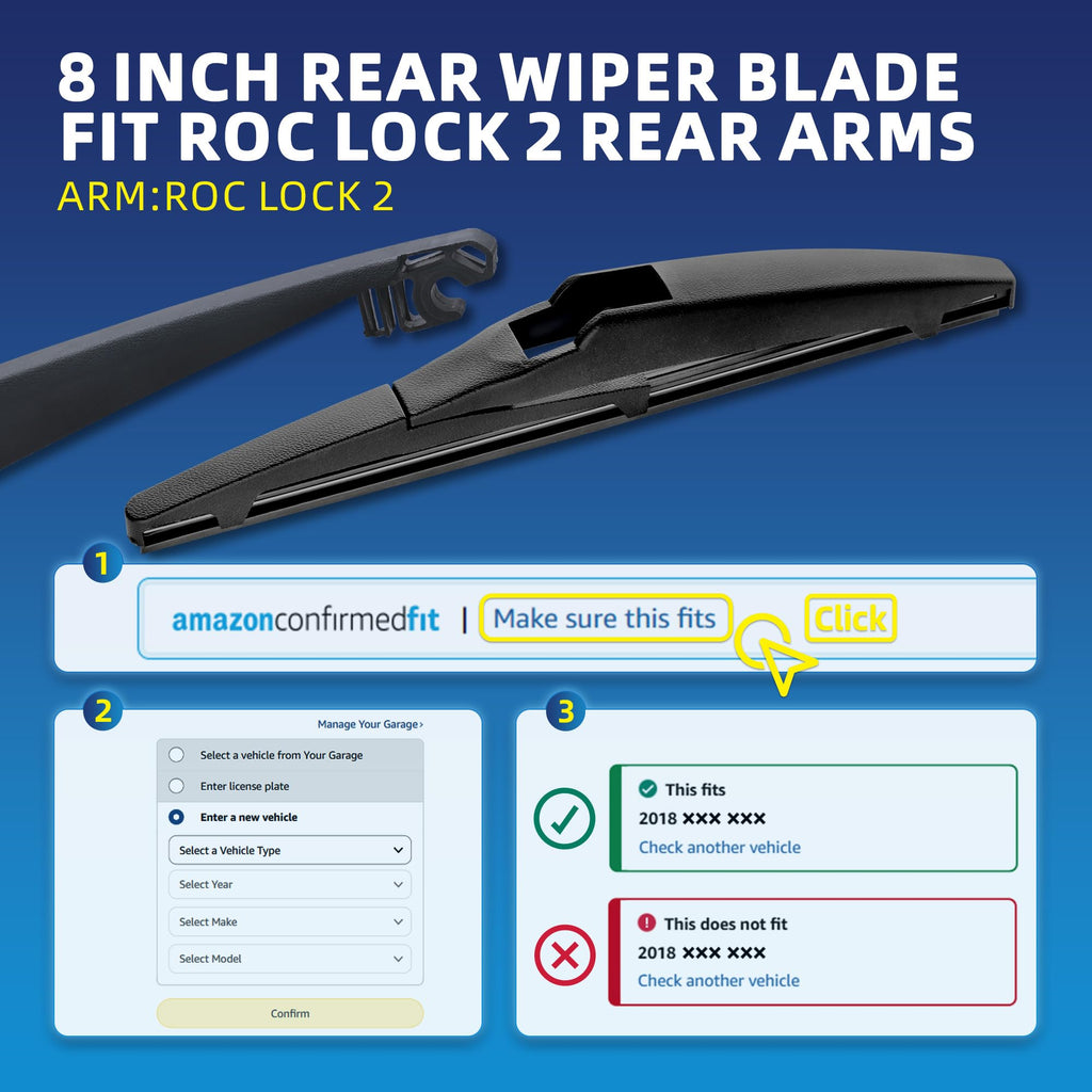 5 PLUS RearQuiet 12 Inch Rear Wiper Blade,OEM Replacement Rear Window Wiper Jansha Store