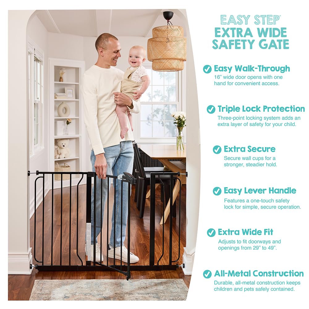 Regalo Safety 29"-38.5" Easy Step Baby Gate, Bottom of Stairs & Doorways Jansha Store