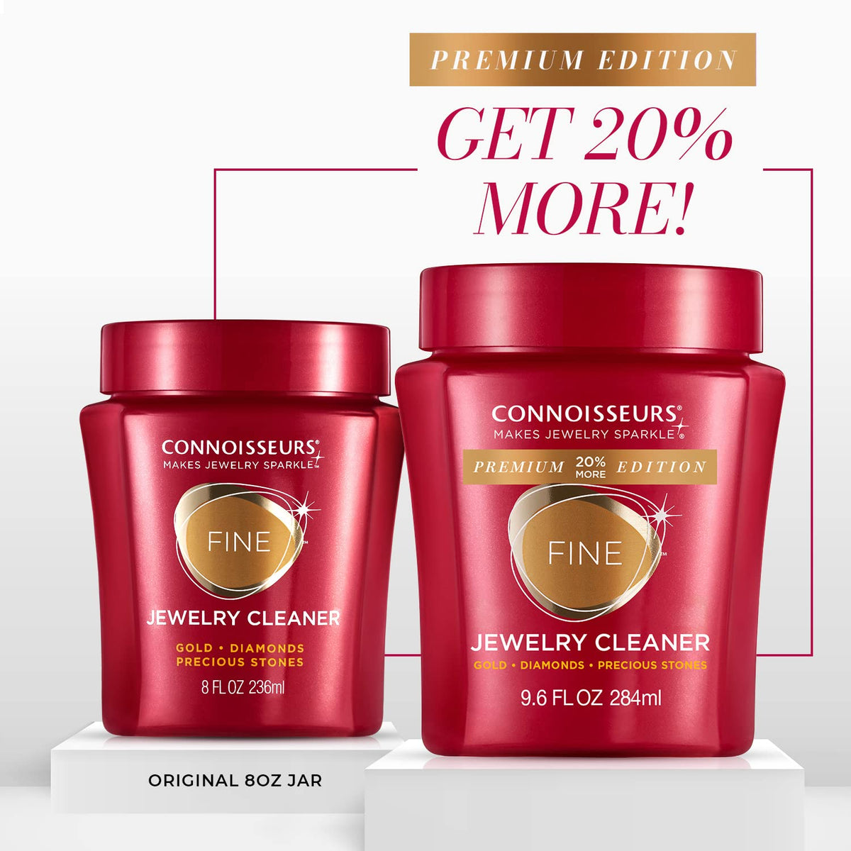 CONNOISSEURS Premium Edition Jewelry Cleaner, Value Size 9.6oz - Pick from Fine, Silver or Delicate Jewelry Cleaner Jansha Store
