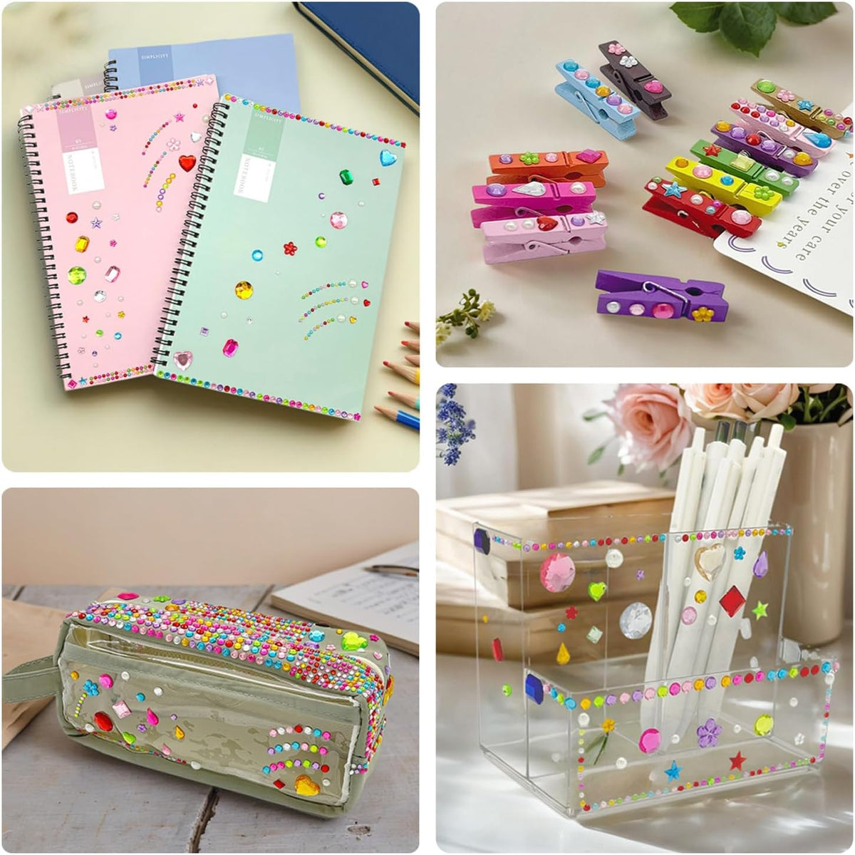MYDBUYSOME 2774pcs Gem Stickers Jewels for Crafts, Adhesive Gems Rhinestone Jansha Store