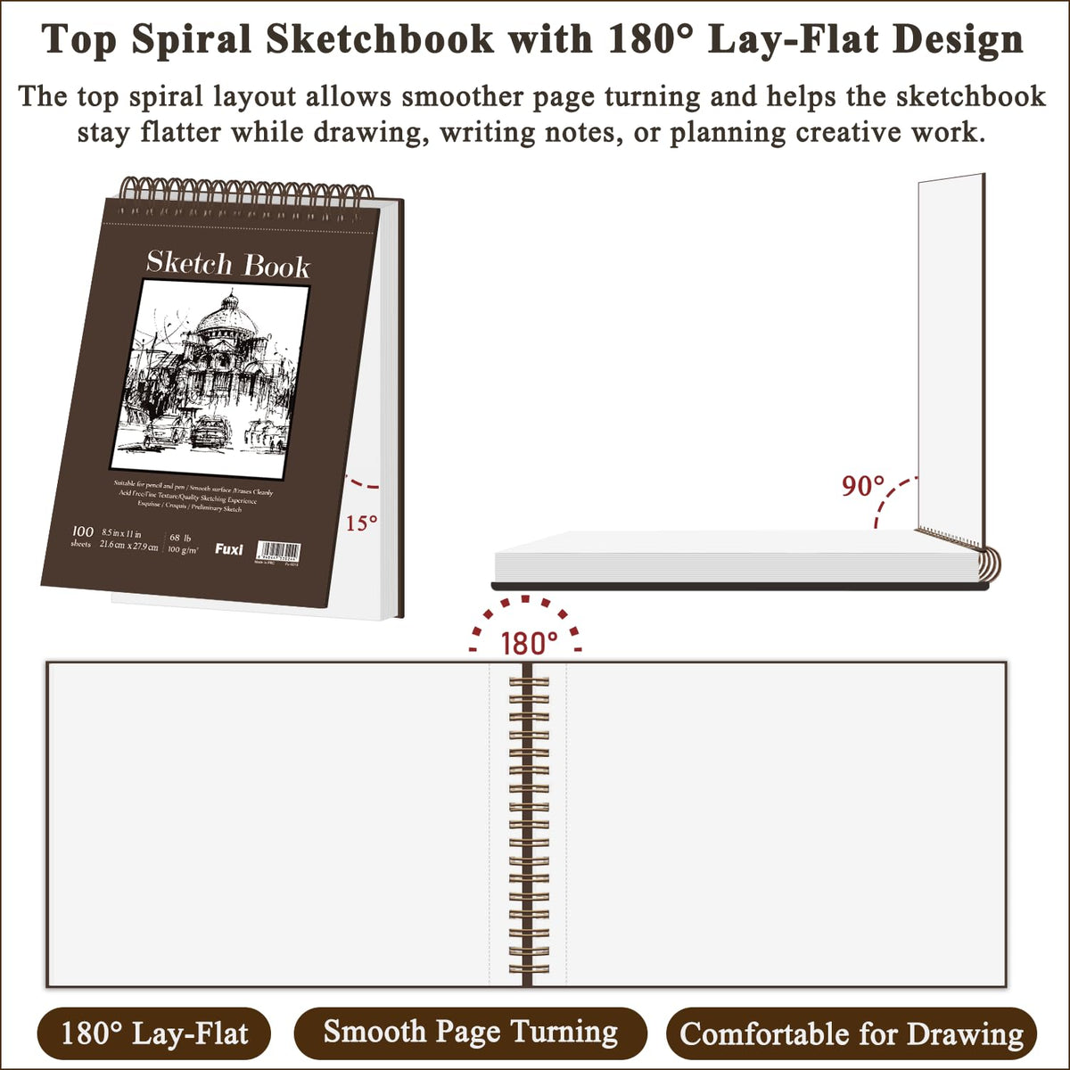 Fuxi Coloring Book & Sketchbook Set, 2-Pack, 9 x 12 in Jansha Store