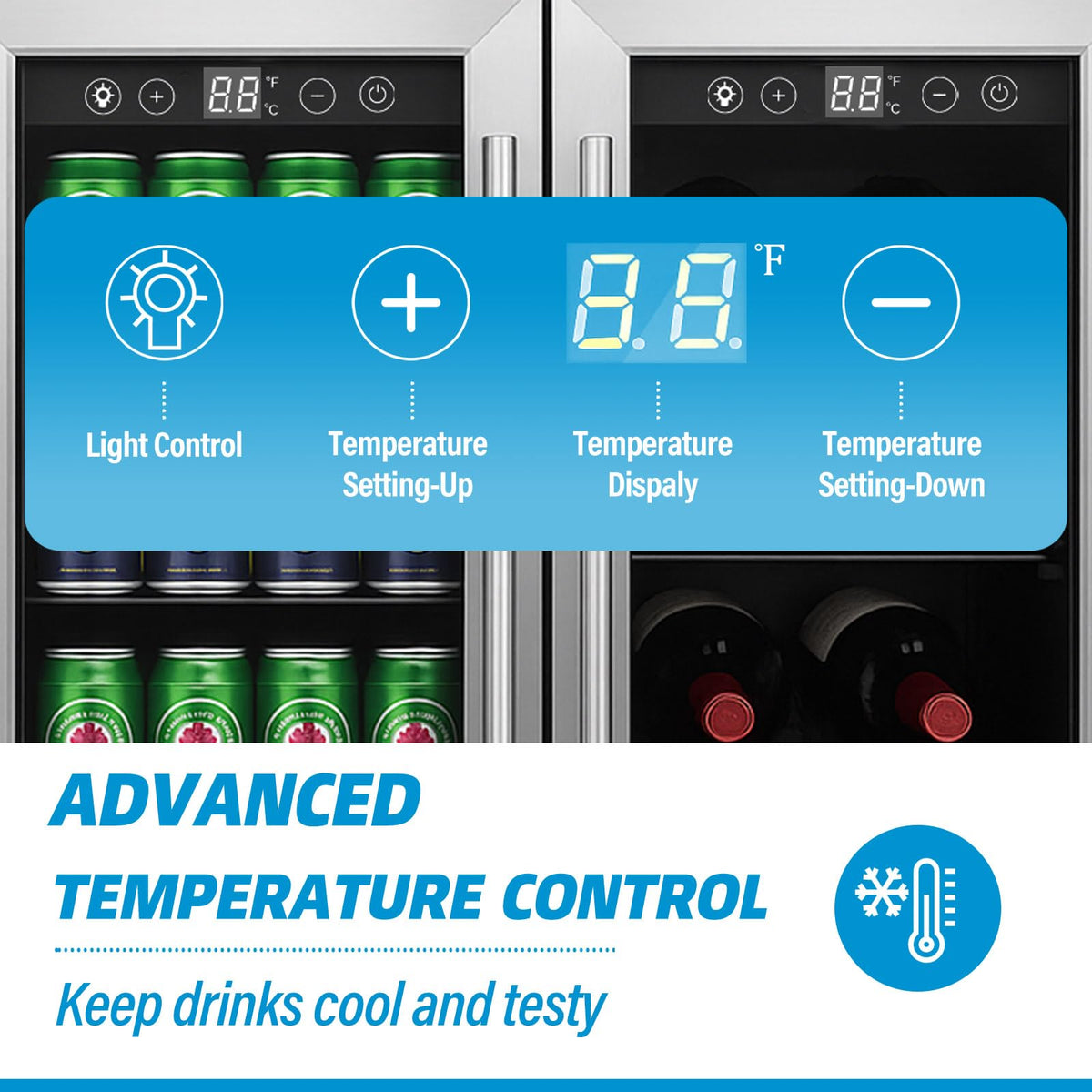 DOGHLY 1.7 Cu.ft Mini Fridge Glass Door, 72 Cans Beverage Refrigerator Jansha Store