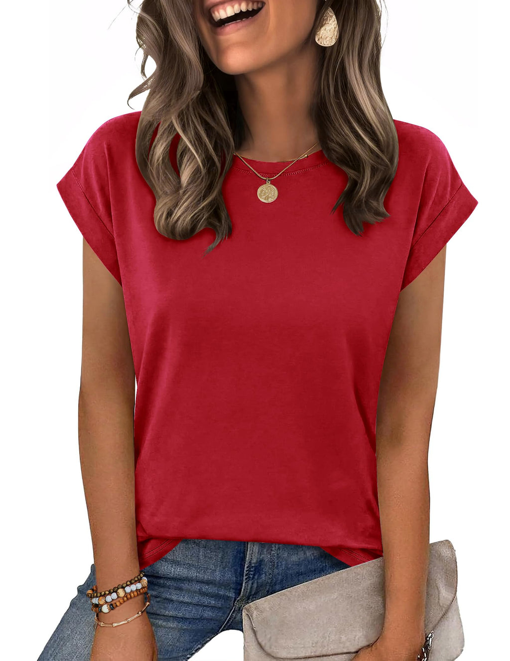 Zeagoo Womens Tops Summer Casual Cap Sleeve Tshirts Shirts Business Blouses Jansha Store
