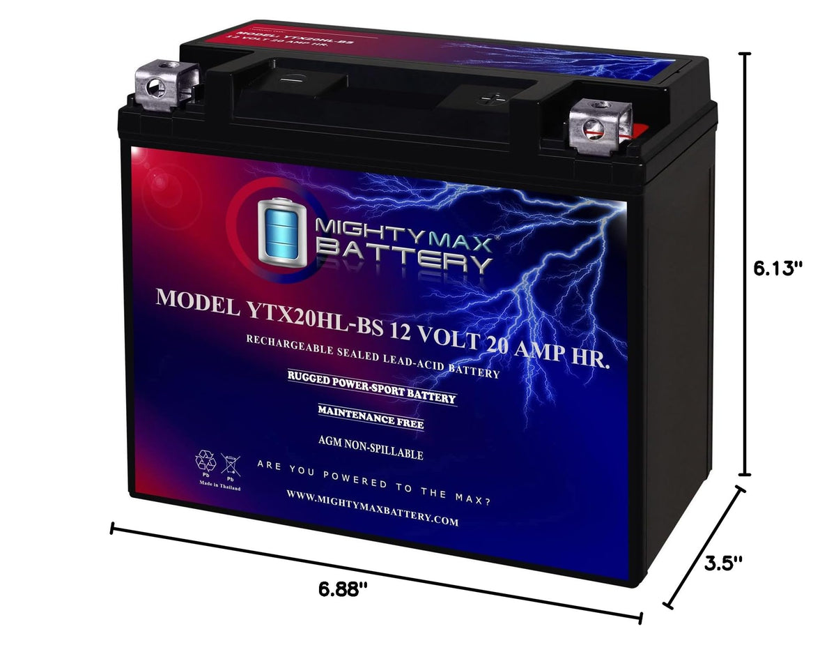 Mighty Max Battery YTX14-BS - 12 Volt 12 AH, 200 CCA, Rechargeable Maintenance Free SLA AGM Motorcycle Battery Jansha Store