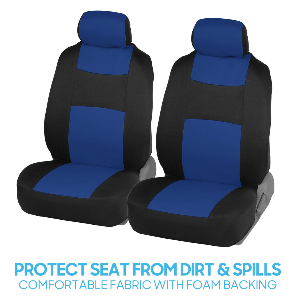 BDK PolyPro Car Seat Covers Full Set in Solid Black, Front and Rear Split Bench Seat Covers for Cars, Easy to Install Car Seats Cover Set and Accessories for Auto Trucks Van SUV - Solid Black Jansha Store