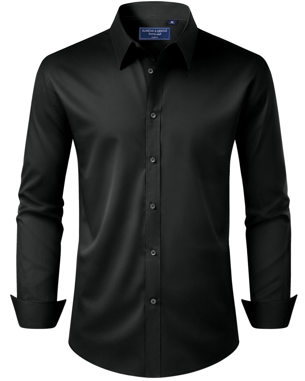 Alimens & Gentle Men's Dress Shirt Regular Fit Stretch Stain Shield Long Sleeve Solid Business Wedding Button Down Shirts Jansha Store