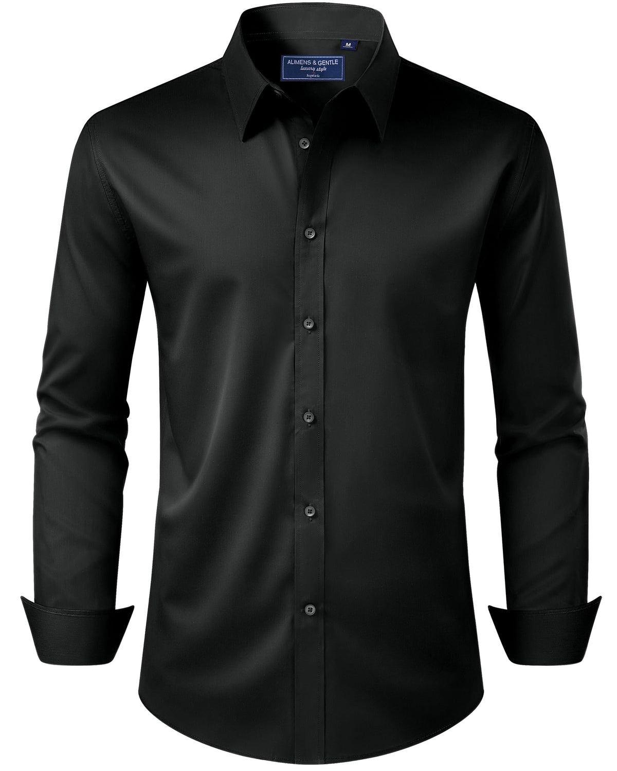Alimens & Gentle Men's Dress Shirt Regular Fit Stretch Stain Shield Long Sleeve Solid Business Wedding Button Down Shirts Jansha Store