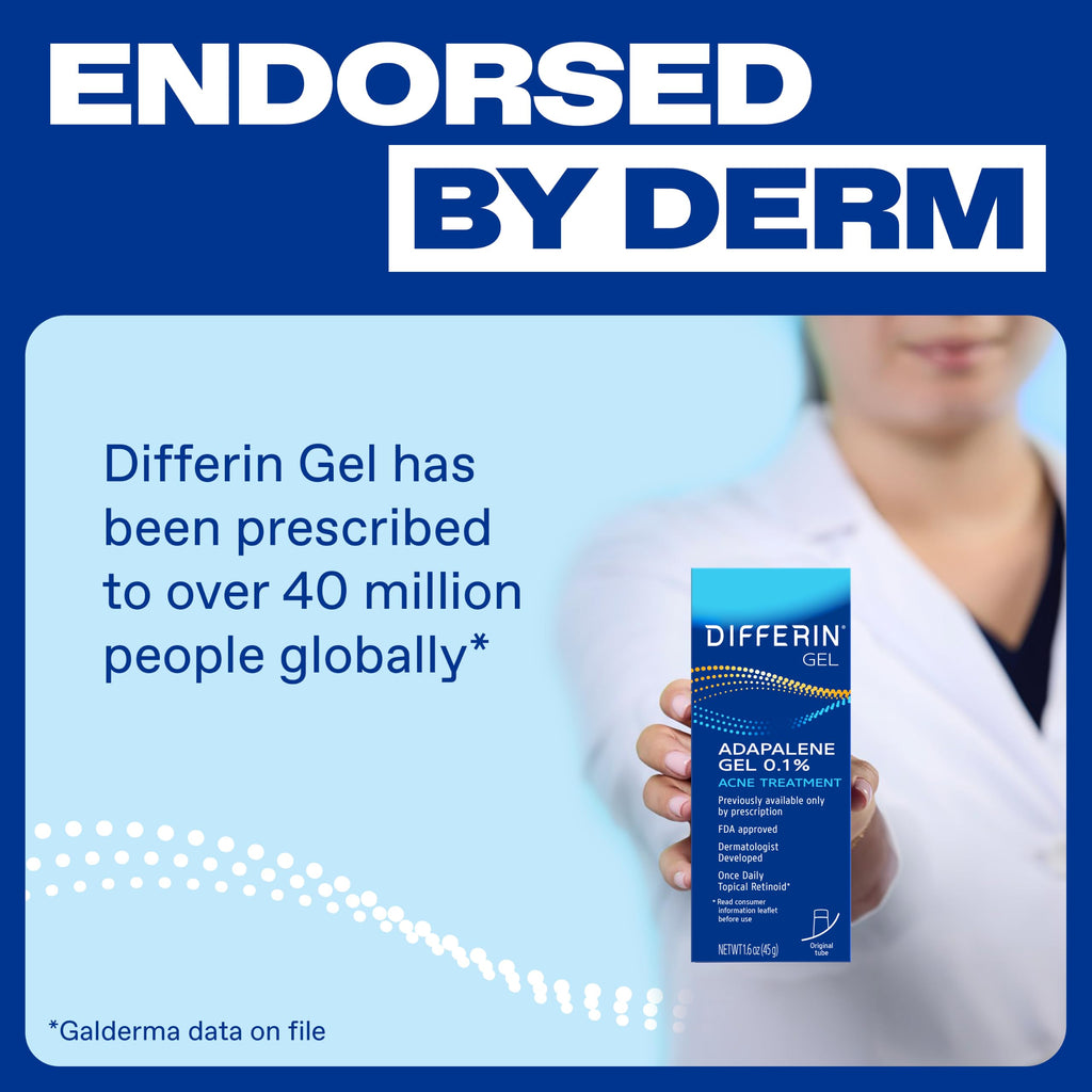 Differin Acne Retinoid Treatment Gel, 0.1% Adapalene, 15g Tube Jansha Store