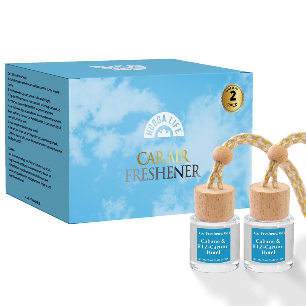 HoogaLife Car Air Freshener Diffuser 2 Pack Hanging Air Freshener Diffuser - Vanilla Cream Fragrance Oil Air D iffuser for Car, 45+ days Long Lasting Fragrance Made in USA C ar Air Fresheners (V54) Jansha Store