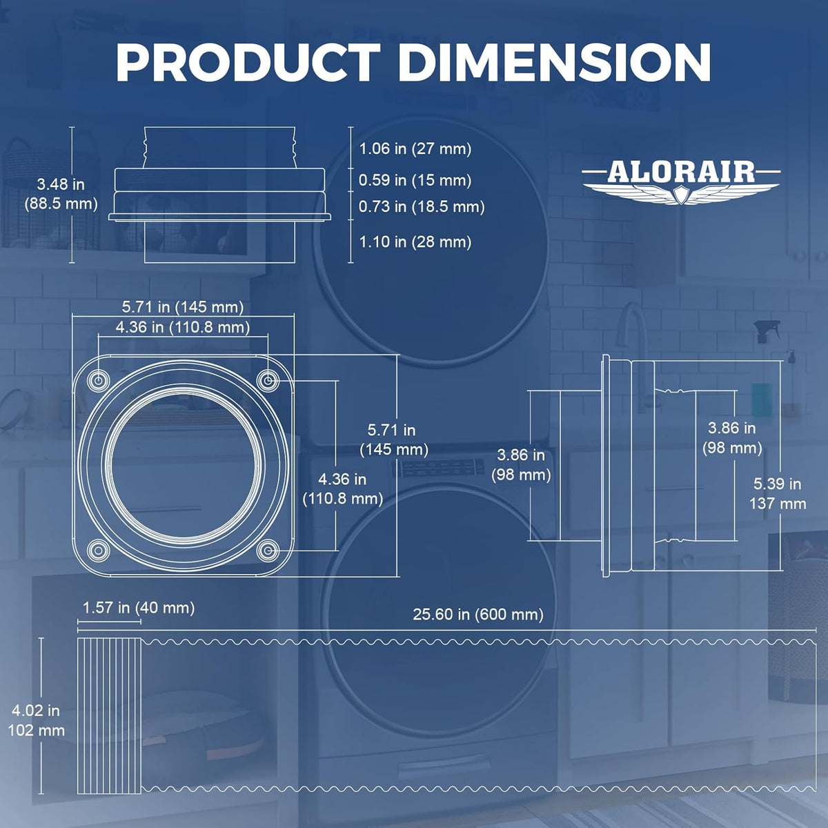 ALORAIR Magnetic Dryer Vent Connector Kit, 4-Inch Quick Connect, DV180 Jansha Store