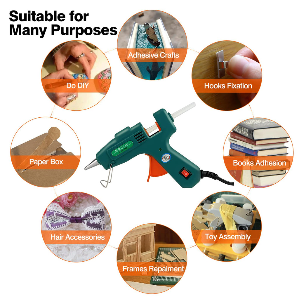 SHJADE Hot Glue Gun with 30 Glue Sticks, 20W Mini Hot Melt Gun Kit(White) Jansha Store
