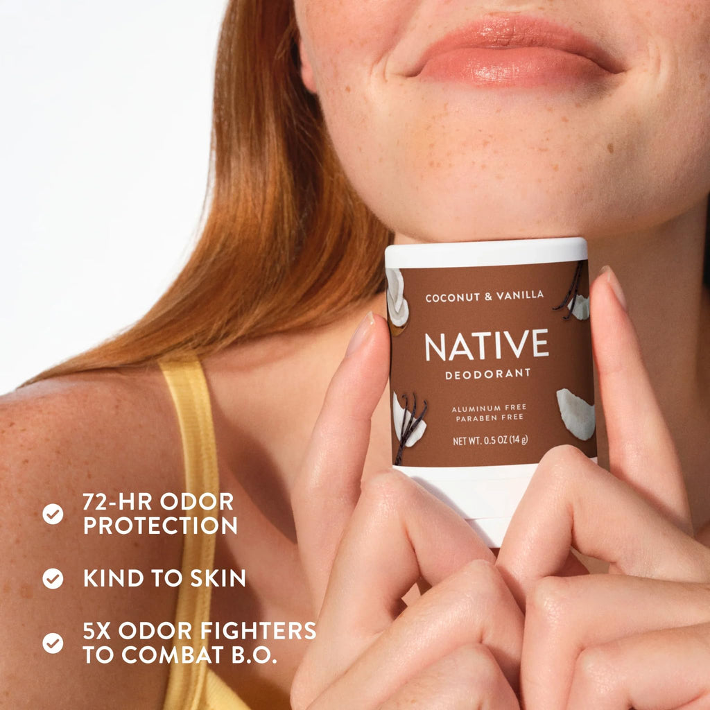 Native Deodorant Contains Naturally Derived Ingredients, 72 Hour Odor Control, Deodorant for Women and Men, Aluminum Free, Coconut & Vanilla 2.65oz Jansha Store