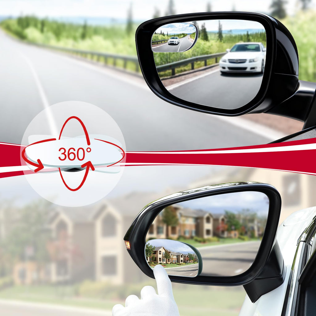 LivTee Blind Spot Mirror, 2" Round HD Glass Frameless Convex Rear View Mirrors Exterior Accessories with Wide Angle Adjustable Stick for Car SUV and Trucks, Pack of 2 Jansha Store