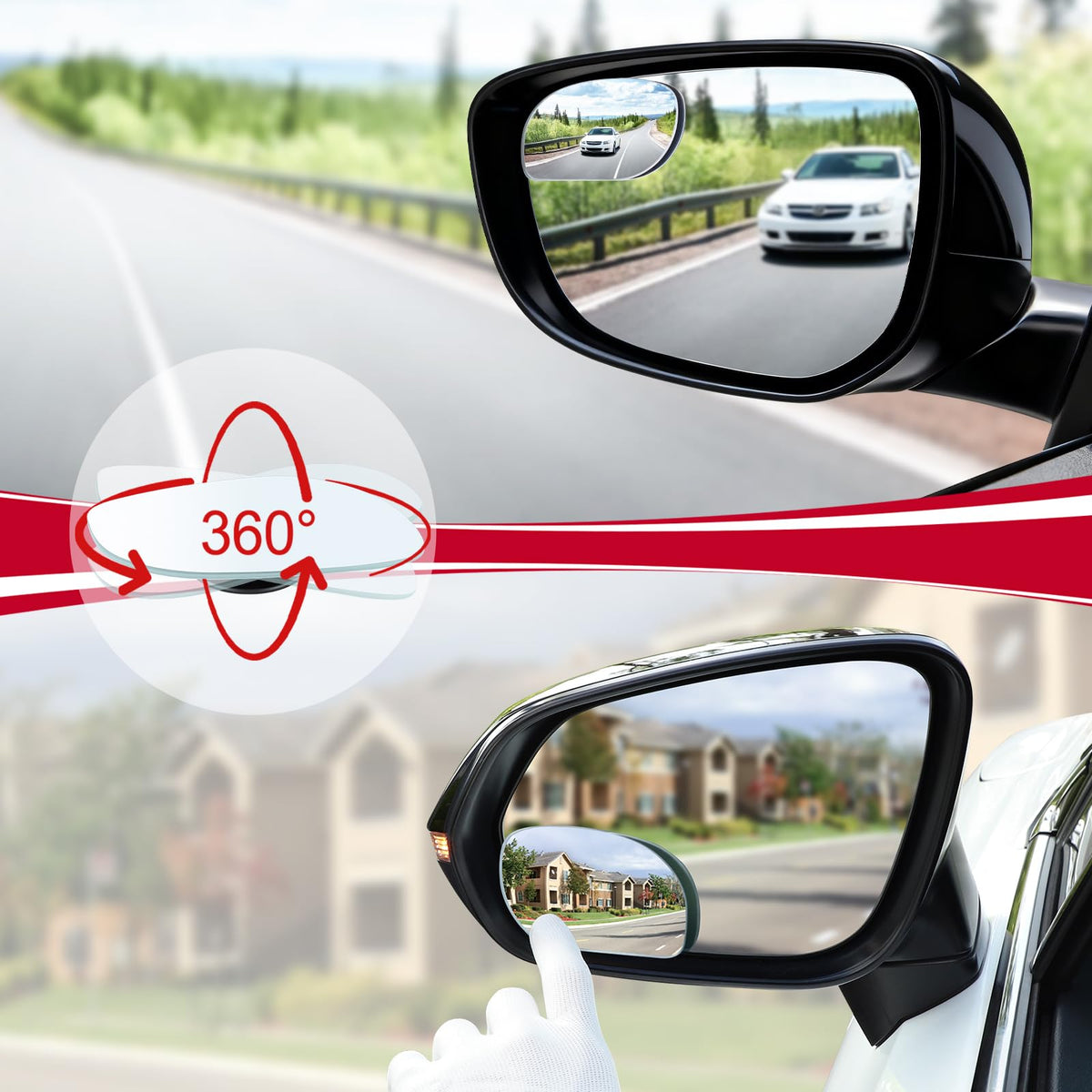 LivTee Blind Spot Mirror, 2" Round HD Glass Frameless Convex Rear View Mirrors Exterior Accessories with Wide Angle Adjustable Stick for Car SUV and Trucks, Pack of 2 Jansha Store