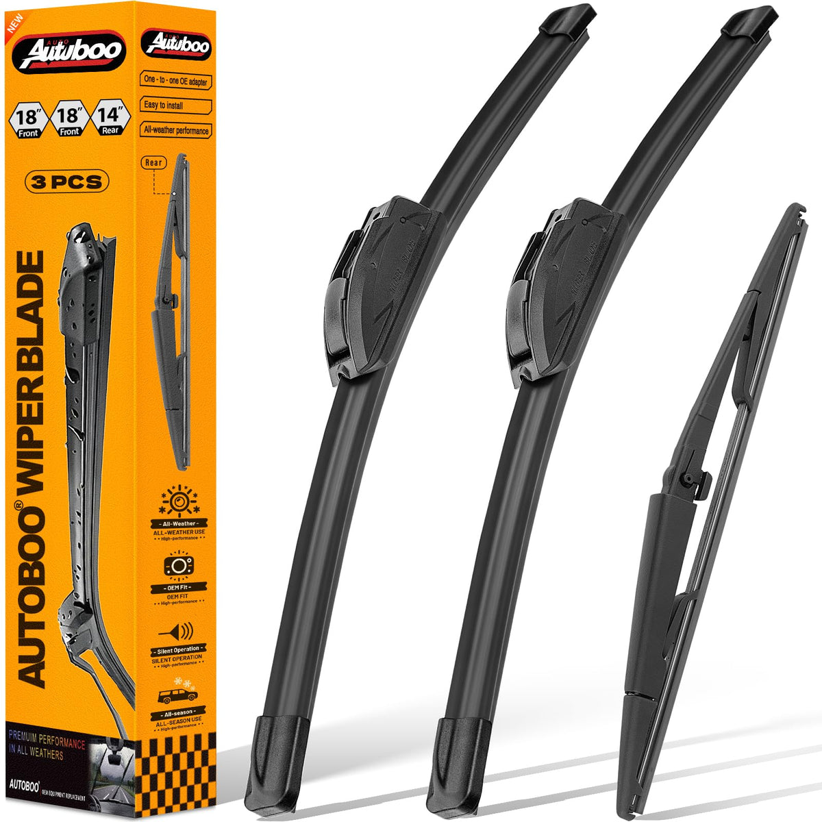 AUTOBOO Windshield Wiper Blade Replacement for Toyota RAV4 Mazda 5 Jansha Store