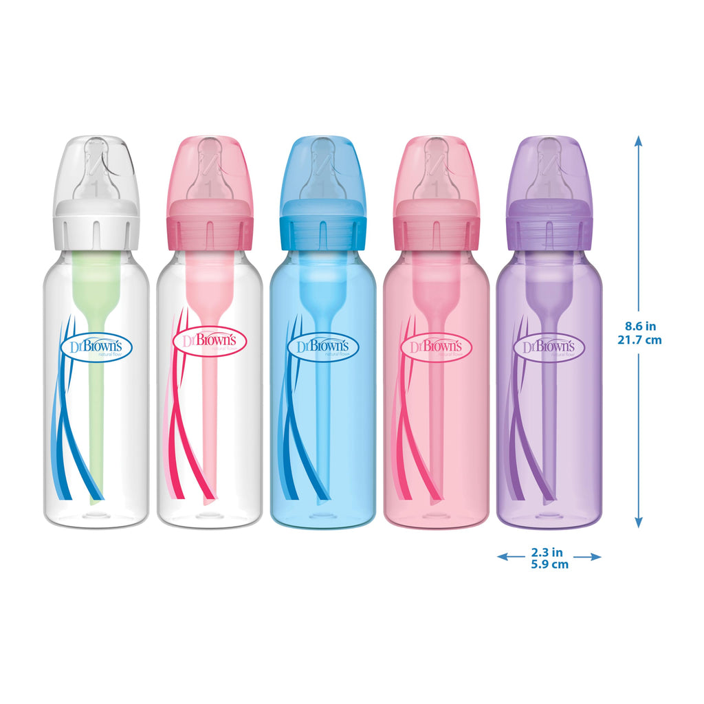 Dr. Brown's Anti-Colic Options+ Narrow Baby Bottle, Clear, 4 oz, 4-Pack Jansha Store