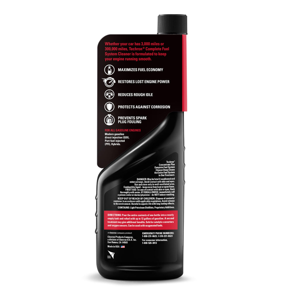 Chevron 65740-6PK 65740-CASE Techron Concentrate Plus Fuel System Cleaner - 20 oz., (Pack of 6) Jansha Store