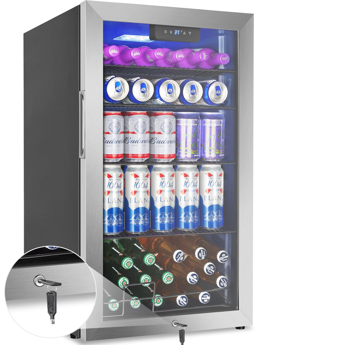 24 Inch Upgraded Dual Zone Wine and Beverage Refrigerator Cooler Jansha Store