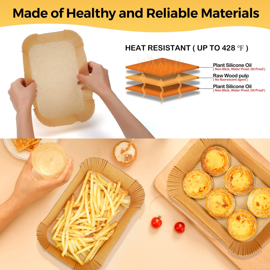 Air Fryer Liners Disposable, 100Pcs Parchment Paper 6.5" Square for 3-5QT Jansha Store