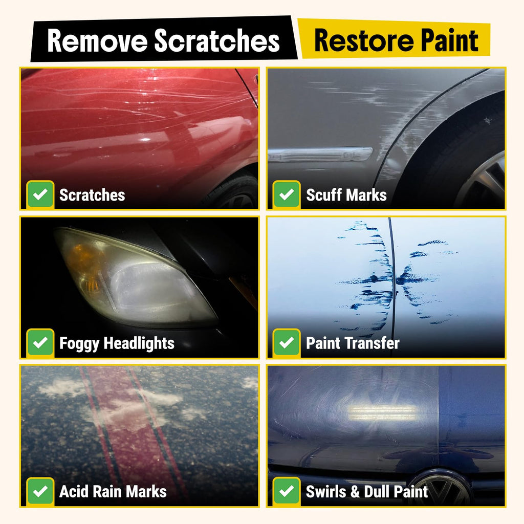 Carfidant Scratch Repair and Swirl Remover - Car Paint Scratch Remover & Restorer Kit with Buffer Pad - Polishing & Waxing Kits - Compound for Vehicles Paint Repair - 8.4 fl. Oz. Jansha Store