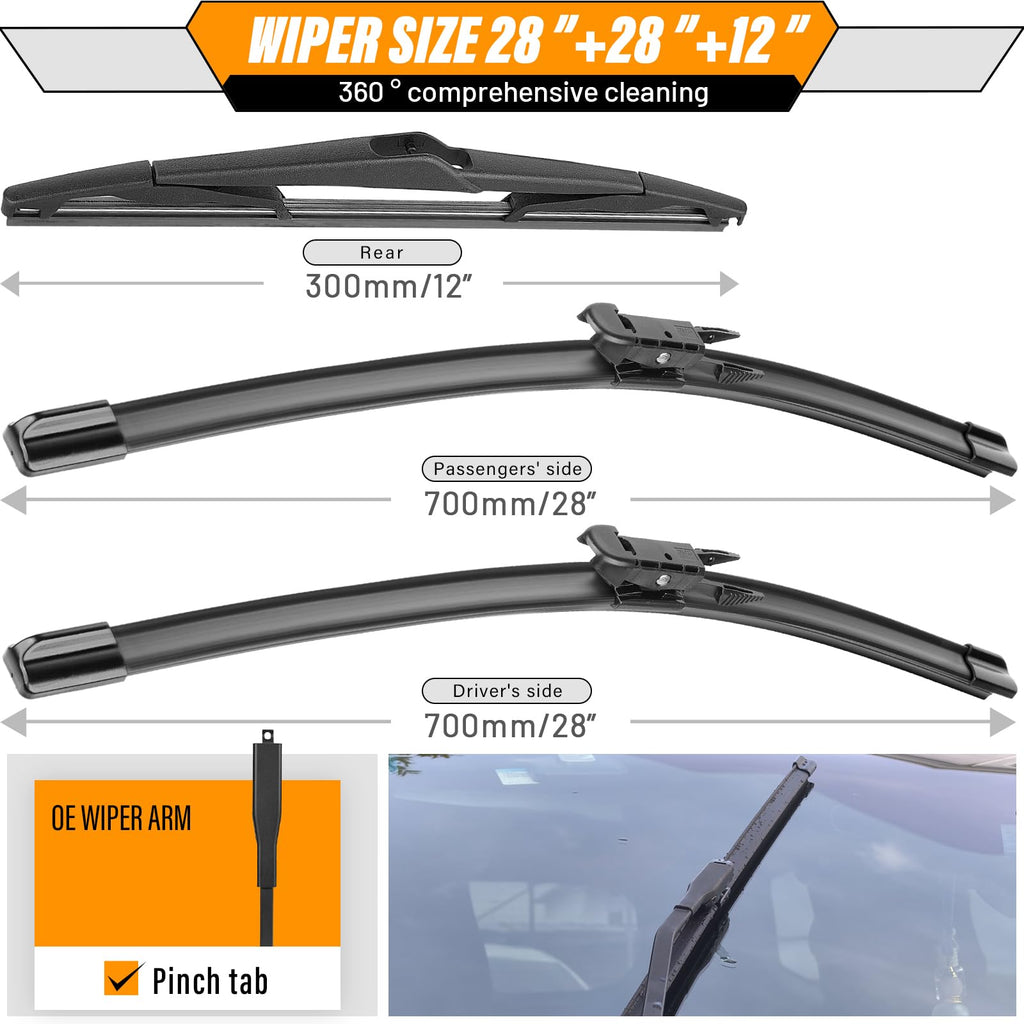 AUTOBOO Windshield Wiper Blade Replacement for Toyota RAV4 Mazda 5 Jansha Store