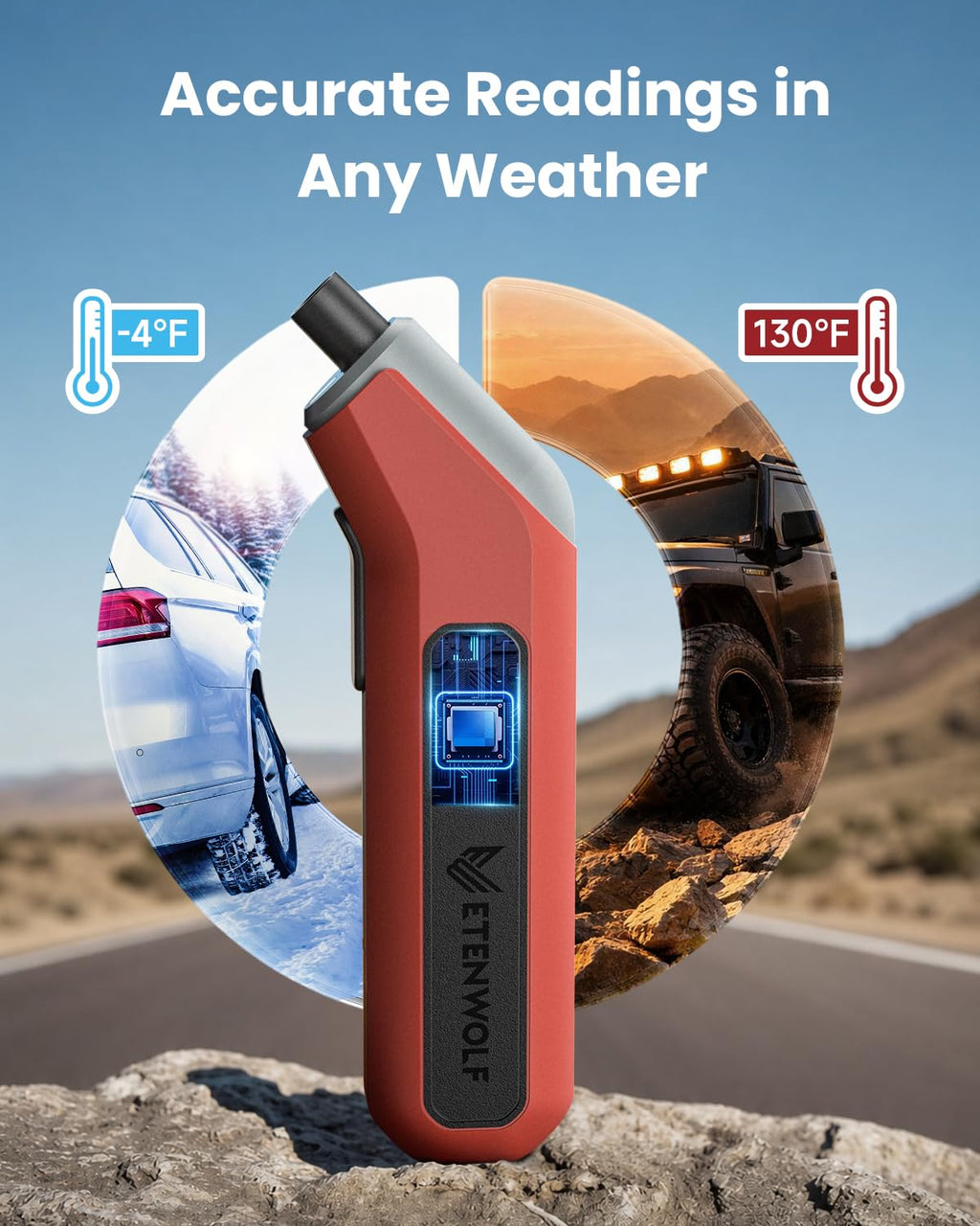 ETENWOLF T300 Digital Tire Pressure Gauge 200 PSI for Car, RV, Truck, Bikes Jansha Store