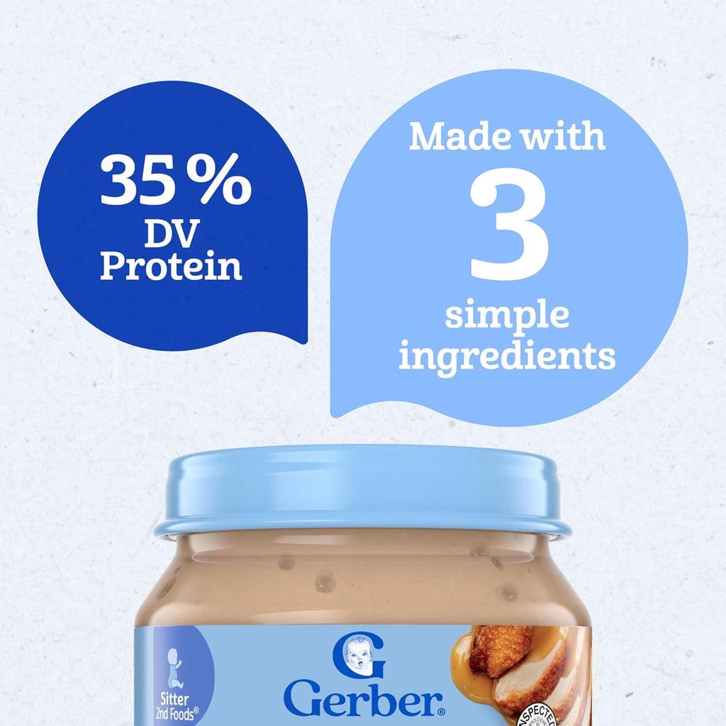 Gerber Stage 2 Chicken and Gravy Baby Food, 2.5 Oz, 10 Pack Jansha Store